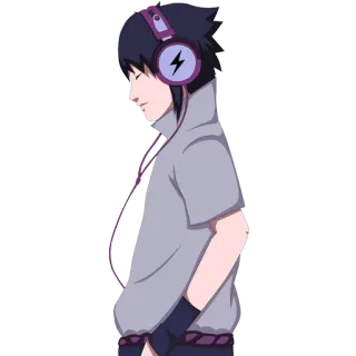 🎶 Sasuke Naruto Anime, Sasuke, Naruto, Cuffie, Musica, Uchiha, Ninja telegram sticker