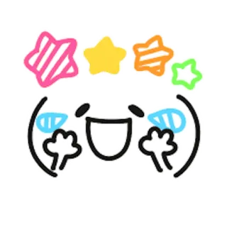 😂 Émoticône, Kawaii, Joyeux, Mignon, Étoiles, Drôle whatsapp sticker