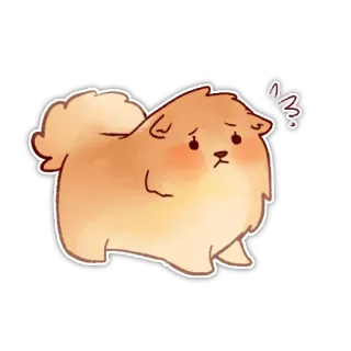 😿 หมา, น่ารัก, ปอมเมอเรเนียน, สัตว์, การ์ตูน telegram sticker