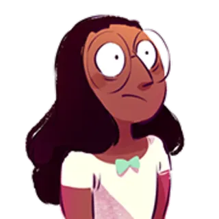 😮 Connie Maheswaran Steven Universe Dessin animé, Lunettes, Sérieux, Fille, Animé whatsapp sticker