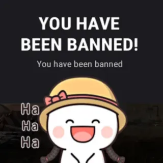 😂 YOU HAVE BEEN BANNED! You have been banned censuré, dessin animé, humour, mème telegram sticker