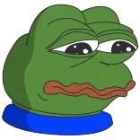😢 Pepe the Frog pepe, กบ, เศร้า, มีม, มีมอินเทอร์เน็ต, สีหน้า telegram sticker