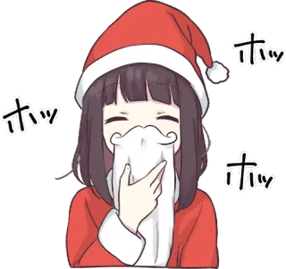 🎅 ホッ Аниме, Девочка, Санта, Рождество, Милый, Кавай whatsapp sticker