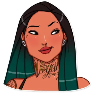 😏 Vegan vegano, tatuaggio, ragazza, piercing, gioielli, donna telegram sticker