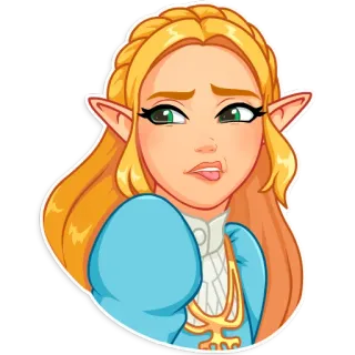🤢 Zelda The Legend of Zelda зельда, принцесса, видеоигра, nintendo, персонаж telegram sticker