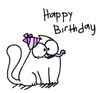 🎂 Happy Birthday birthday, celebration, cat, party, cartoon whatsapp sticker