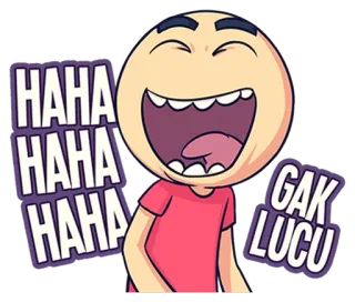 😅 HAHA HAHA HAHA GAK LUCU rindo, humor, desenho animado, expressão, engraçado telegram sticker