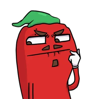 🤨 만화, 칠리, 캐릭터, 음식, 웃긴 telegram sticker