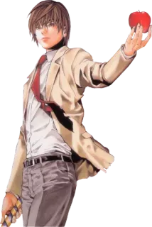 ✨ Light Yagami Death Note Light Yagami, Death Note, Anime, Manga, Charakter, Apfel, Illustration telegram sticker