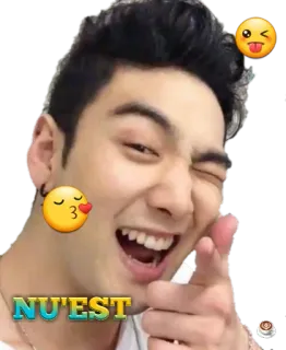 😜 NU'EST homme, K-pop, chanteur, masculin, beau, NU'EST, célébrité telegram sticker