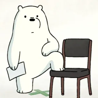🍑 Ice Bear We Bare Bears медведь, мультфильм, животное, персонаж whatsapp sticker