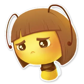 😢 ハチ, かわいい, 悲しい, 漫画, 昆虫, キャラクター telegram sticker
