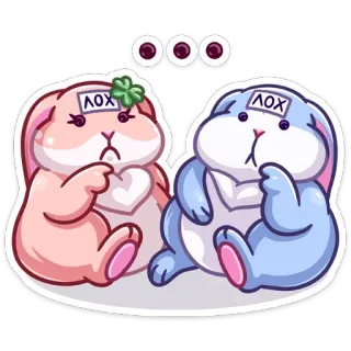 🤔 ΛΟΧ coelho, casal, fofo, adesivo whatsapp sticker