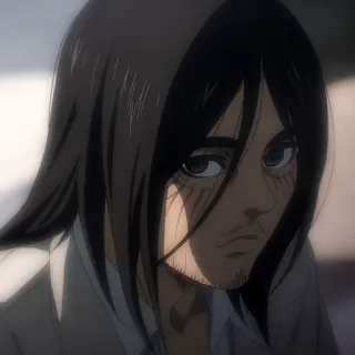 👀 Eren Yeager Attack on Titan Anime, Mangá, Eren Yeager, Ataque dos Titãs, Retrato de personagem, Animado, Animação japonesa telegram sticker