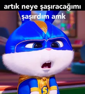 😑 artık neye şaşıracağımı şaşırdım amk 토끼, 충격, 슈퍼히어로, 토끼, 만화, 짜증 whatsapp sticker