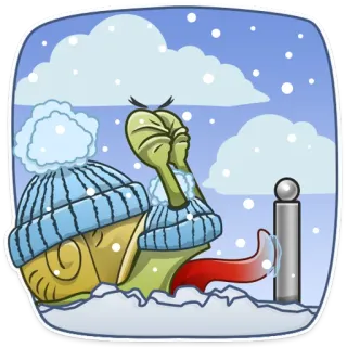 😝 neige, hiver, froid, neige, chapeau, langue, enneigé telegram sticker