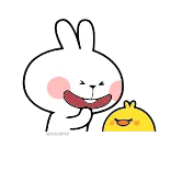 🤣 coelho, fofo, animal, desenho animado, engraçado, feliz, pato whatsapp sticker