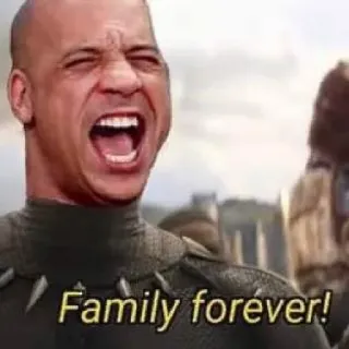 😱 Vin Diesel Fast and Furious Family forever! familia, vin diesel, película, rápido y furioso, meme telegram sticker