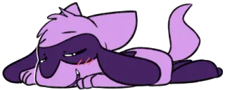 💤 การ์ตูน, หมา, สัตว์, ง่วง, น่ารัก, สีม่วง telegram sticker