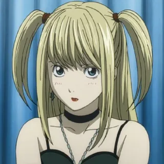 🍎 Misa Amane Death Note Anime, Mangá, Death Note, Misa Amane, Loira, Gótico, Personagem telegram sticker