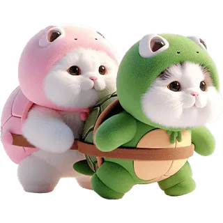 🏃‍♀ mignon, chat, tortue, animal, chaton, drôle, sain whatsapp sticker
