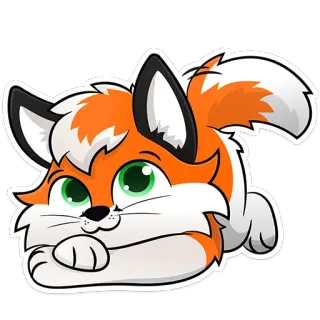 😏 vos, dier, schattig, cartoon telegram sticker