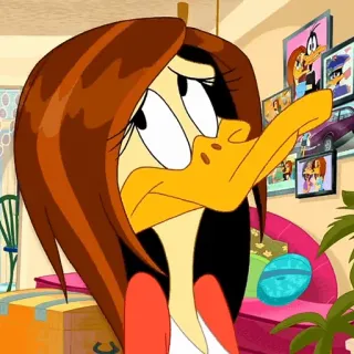 🥕 Tina Russo Duck The Looney Tunes Show Pato, Dibujos animados, Personaje, Tina Russo Duck, The Looney Tunes Show telegram sticker