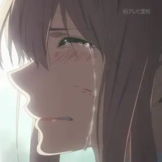 ✨ anime, piangere, triste, ragazza, emotivo telegram sticker
