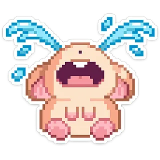 😭 泣く, かわいい, ピクセルアート, エモい, 漫画, ステッカー telegram sticker
