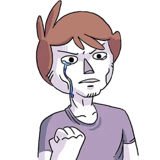 😭 만화, 울음, 화난, 주먹, 캐릭터, 불안 telegram sticker