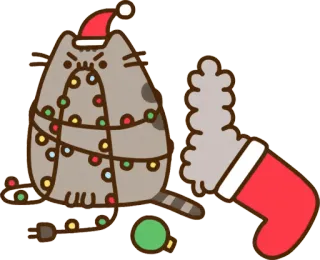 🎅 Pusheen pusheen, katze, weihnachten, sticker, süß, cartoon, feiertag telegram sticker
