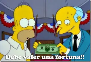 💸 Homer Simpson, Mr. Burns The Simpsons Debe valer una fortuna!! 만화, 돈, 달러, 코미디, 웃긴, 애니메이션 telegram sticker