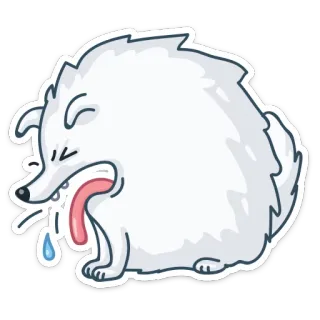 😝 chien, malade, vomir, vomissement, animal, mal telegram sticker