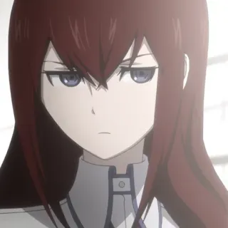 ⚙️ Kurisu Makise Steins;Gate Anime, Feminino, Cientista, Intelectual, Cabelo ruivo, Séria whatsapp sticker