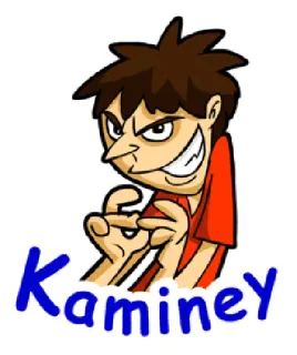 😈 Kaminey cartone animato, personaggio, furtivo, birichino whatsapp sticker