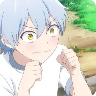 💪 Anime, Garçon, Mignon, Nerveux, Excité telegram sticker