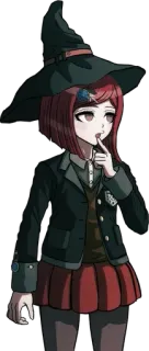 🪄 Himiko Yumeno Danganronpa anime, witch, magic, redhead, school uniform, cute telegram sticker