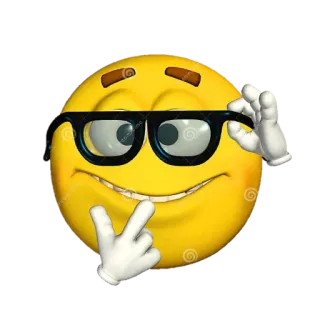 🤓 Emoji, Uśmiech, Okulary, Myślenie, Głupi telegram sticker