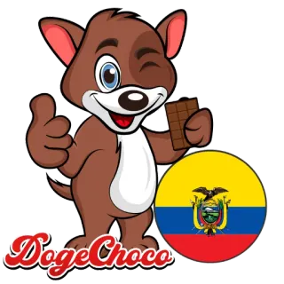 🇪🇨 DogeChoco pies, czekolada, Ekwador, kreskówka, zwierzę telegram sticker