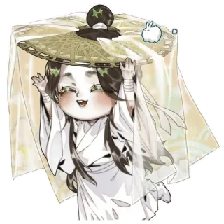 😊 chibi, cute, cartoon, character, hat, smiling, illustration whatsapp sticker