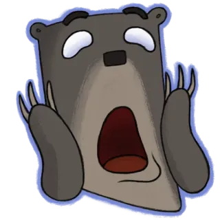😱 bear, cartoon, scared, shocked, animal, expression telegram sticker
