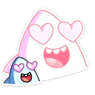 😍 sticker, dibujos animados, amor, ojos de corazón, kawaii, lindo, animación telegram sticker