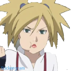 😬 Stickergram animé, fille, bouderie, dessin animé telegram sticker