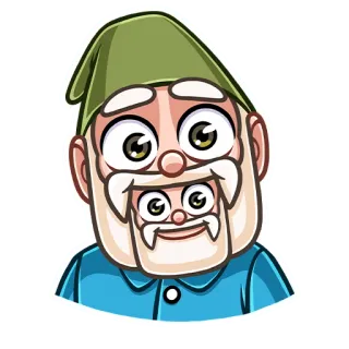 😱 gnomo, desenho animado, adesivo, personagem, engraçado, fofo, ilustração, fantasia telegram sticker