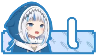 🔤 I Cartone animato, Squalo, Anime, Personaggio, Vtuber telegram sticker