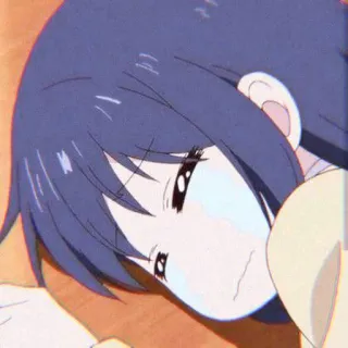 🍈 anime, chorando, triste, menina, emocional, desenho animado, animado telegram sticker
