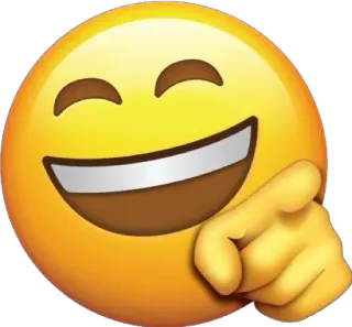 😀 อีโมจิ, ชี้, หัวเราะ, ขำขัน telegram sticker