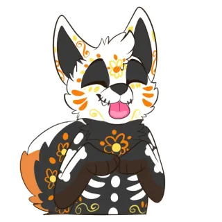 💀 Dia de los Muertos, Cachorro, Peludo, Esqueleto, Caveira mexicana, Desenho animado, Halloween whatsapp sticker
