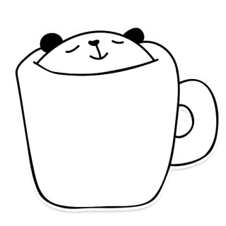 😌 tazza, caffè, tè, kawaii, carino, animale, orso, bevanda whatsapp sticker