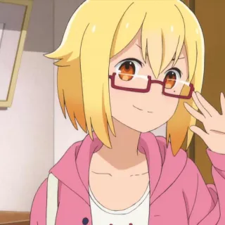 🤓 anime, girl, glasses, cute, cartoon, character telegram sticker